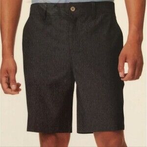 32 Degrees Black Flat Front Stretch Performance Shorts Athleisure Waist 34